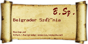 Belgrader Szénia névjegykártya